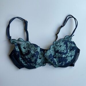 Vogue Lace Bra - Teal and Navy
